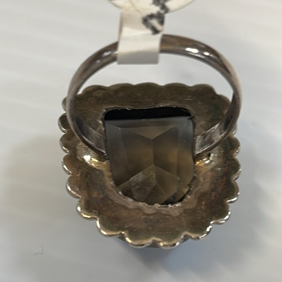 Smoky Quartz 925 Ring Sz 8 1/4 - Picture 4 of 5